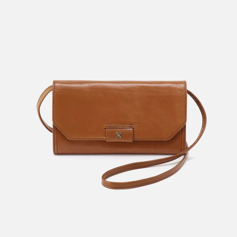 Romy Wallet Crossbody in Polished Leather - Truffle sold by HOBO