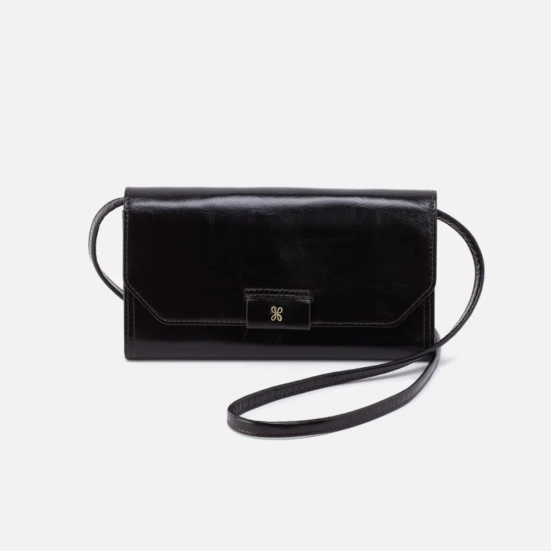 Romy Wallet Crossbody in Polished Leather - Black sold by HOBO