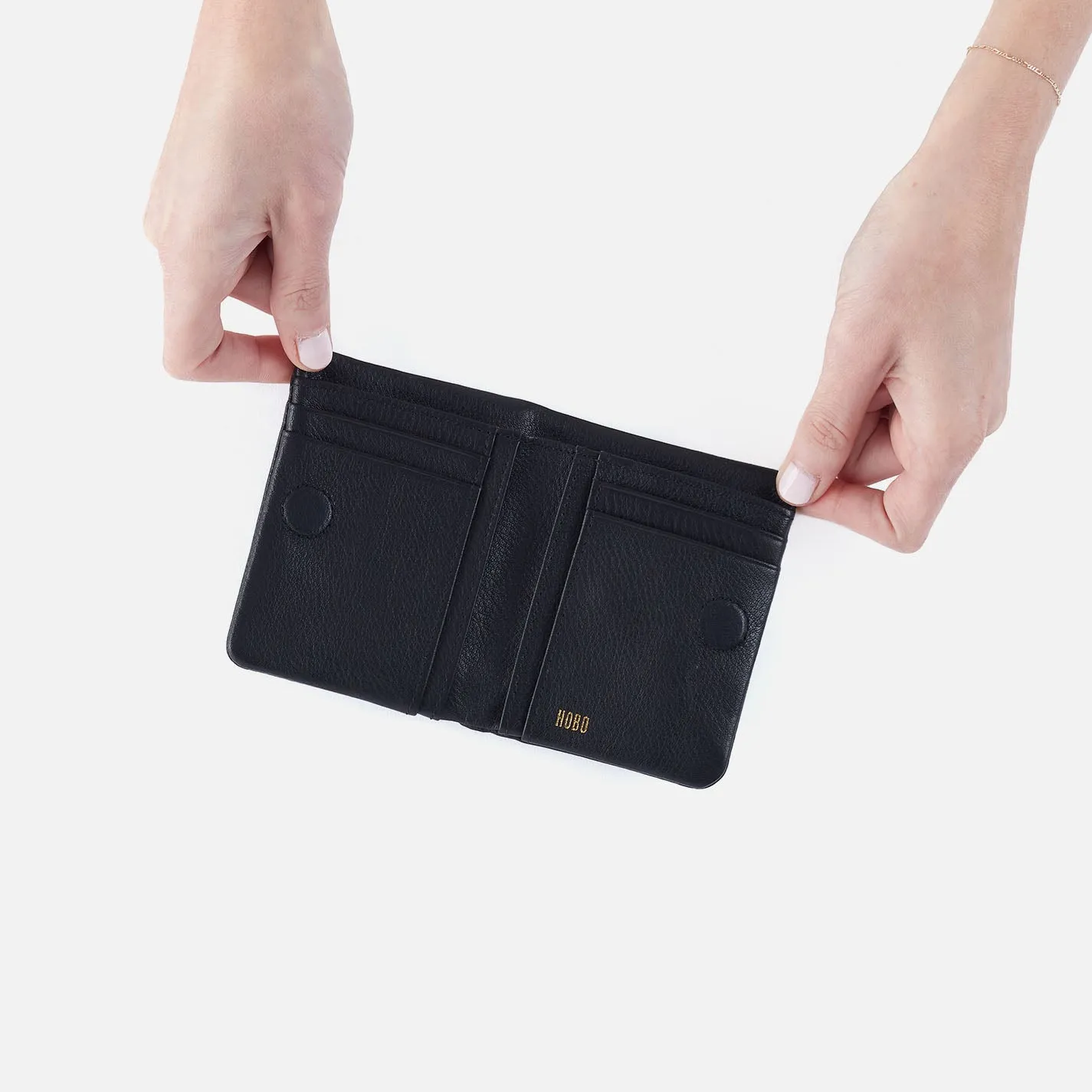 Lumen Mini Wallet In Pebbled Leather - Black sold by HOBO product image thumbnail 2