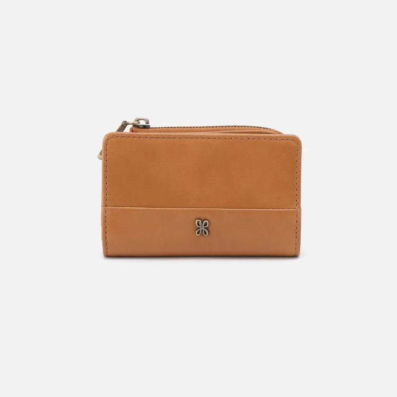 Jill Card Case In Polished Leather - Natural sold by HOBO