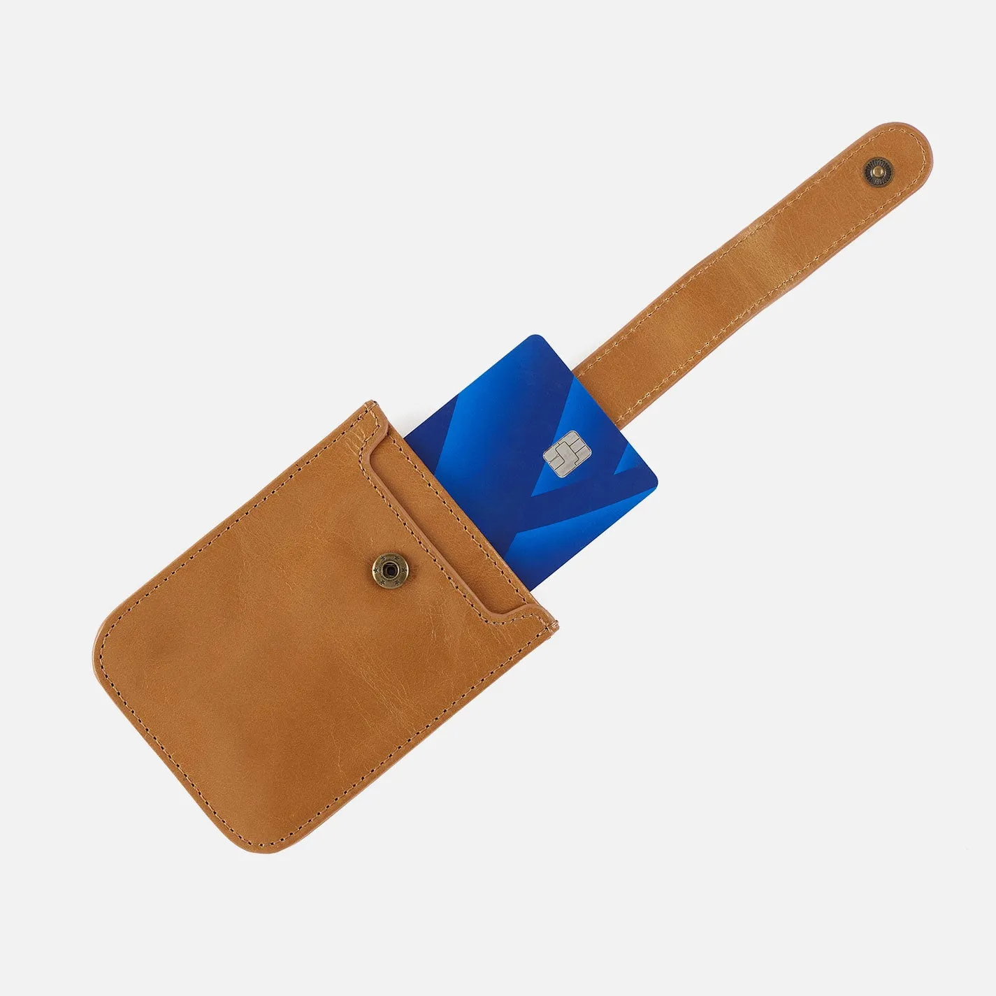 Dunn Card Case In Polished Leather - Natural sold by HOBO product image thumbnail 4