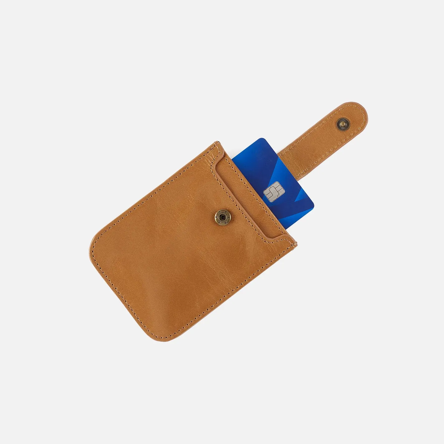 Dunn Card Case In Polished Leather - Natural sold by HOBO product image thumbnail 3