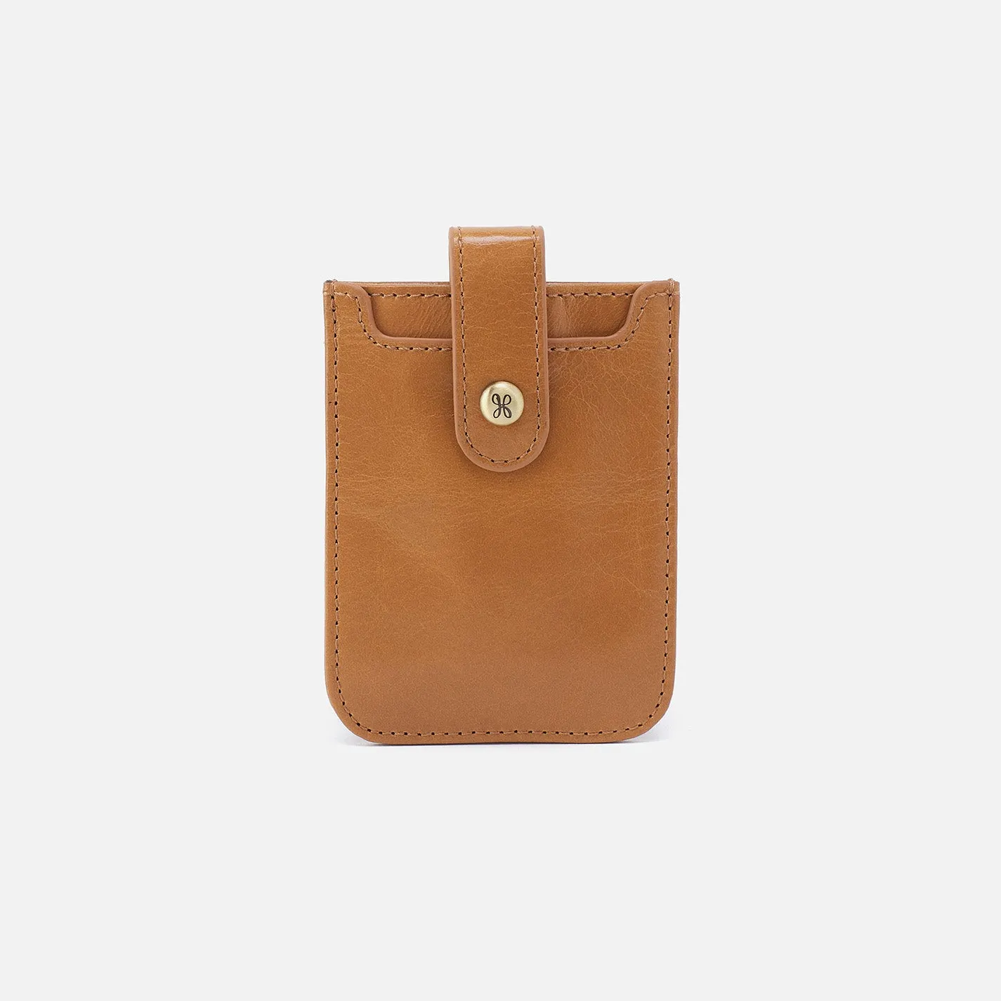 Dunn Card Case In Polished Leather - Natural sold by HOBO