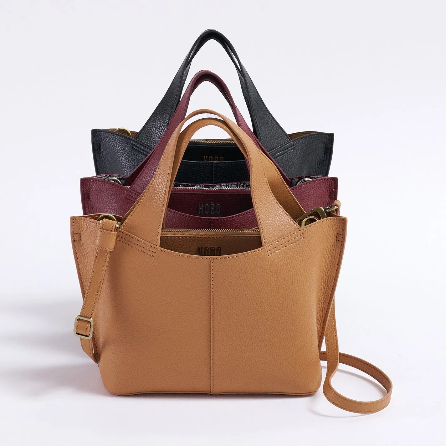 Vida Small Tote In Micro Pebbled Leather - Biscuit sold by HOBO product image thumbnail 2
