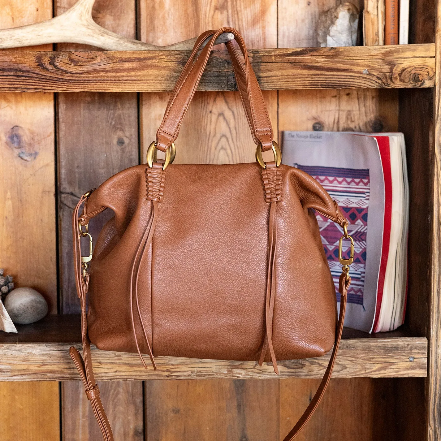 Harley Satchel In Pebbled Leather - Warm Honey sold by HOBO product image thumbnail 2