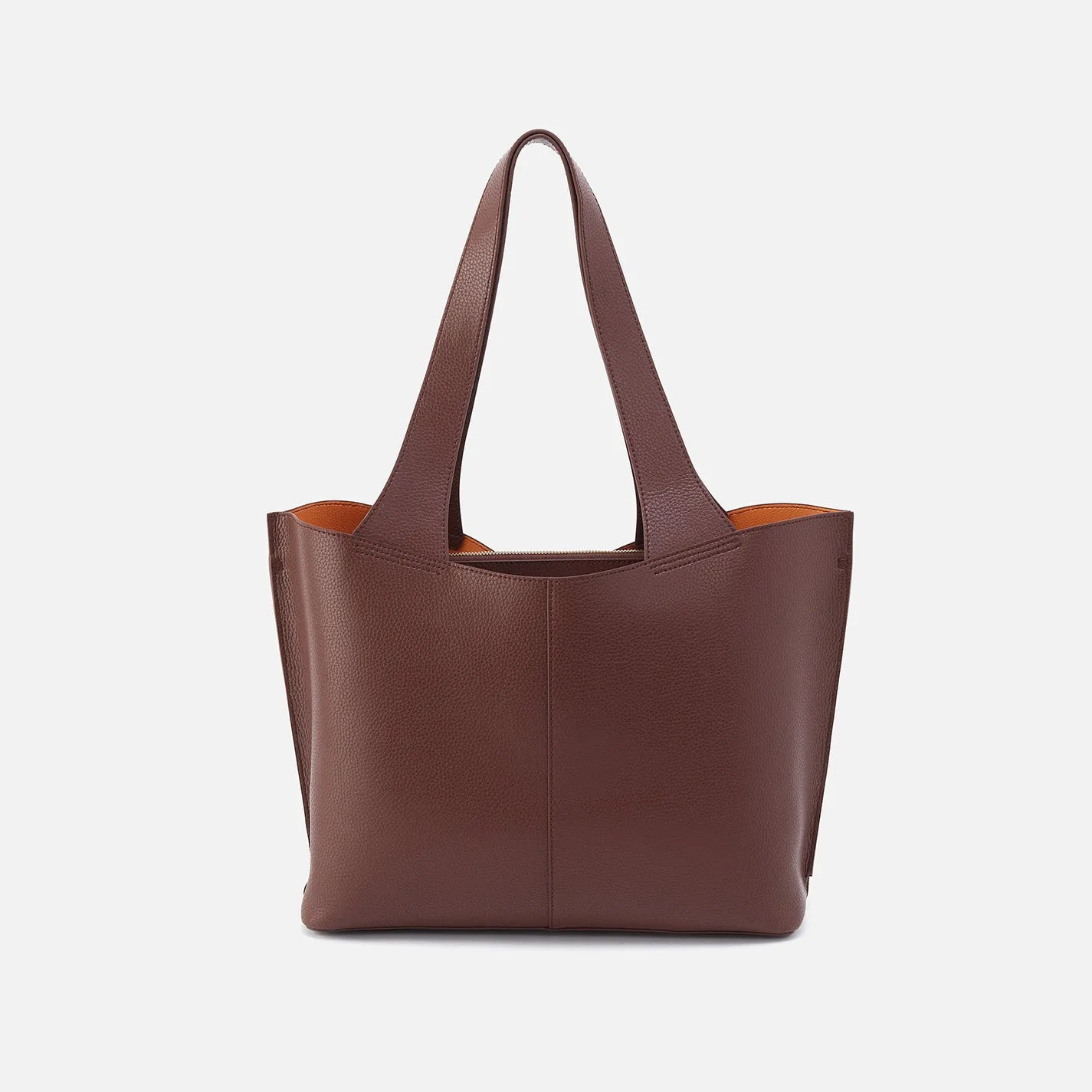 Vida Tote In Micro Pebbled Leather - Chocolate sold by HOBO