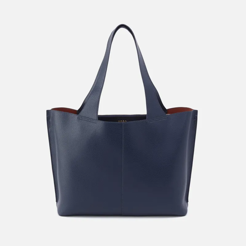 Vida Large Tote In Micro Pebbled Leather - Mood Indigo made by HOBO