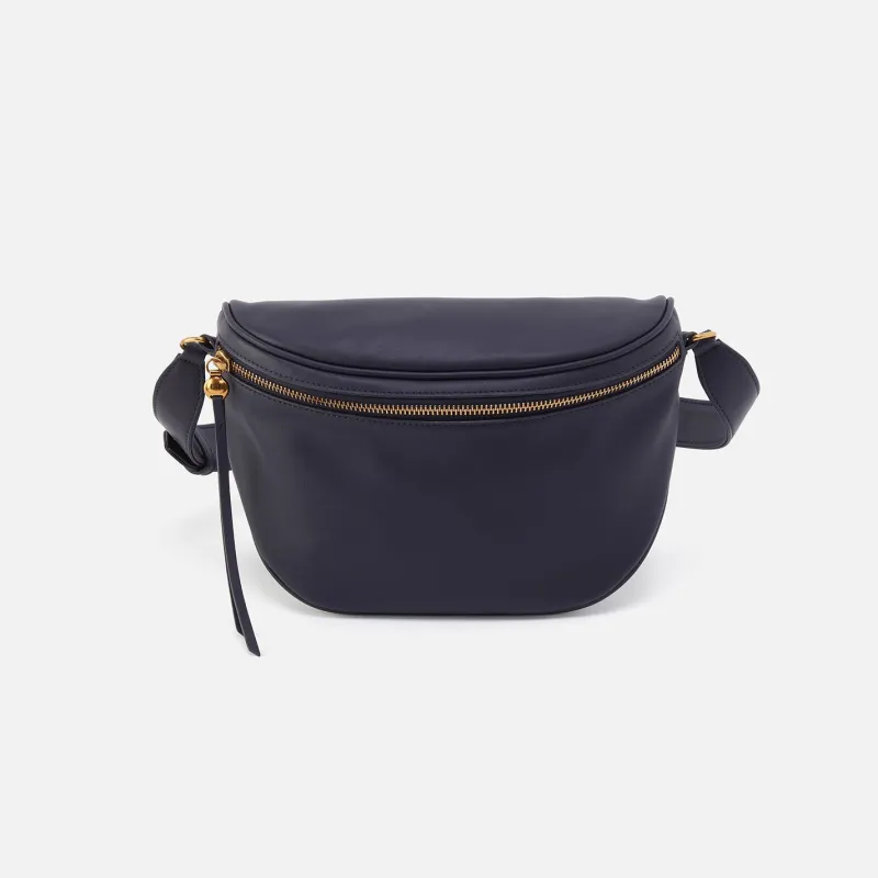 Juno Belt Bag in Smooth Leather - Navy sold by HOBO
