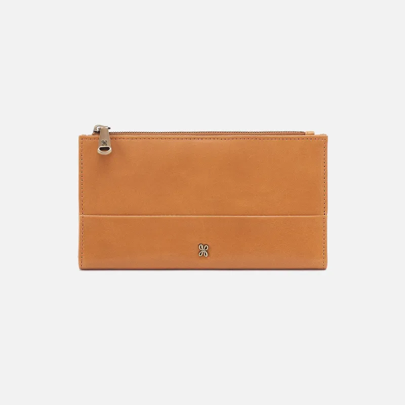 Jill Large Bifold Wallet in Polished Leather - Natural sold by HOBO