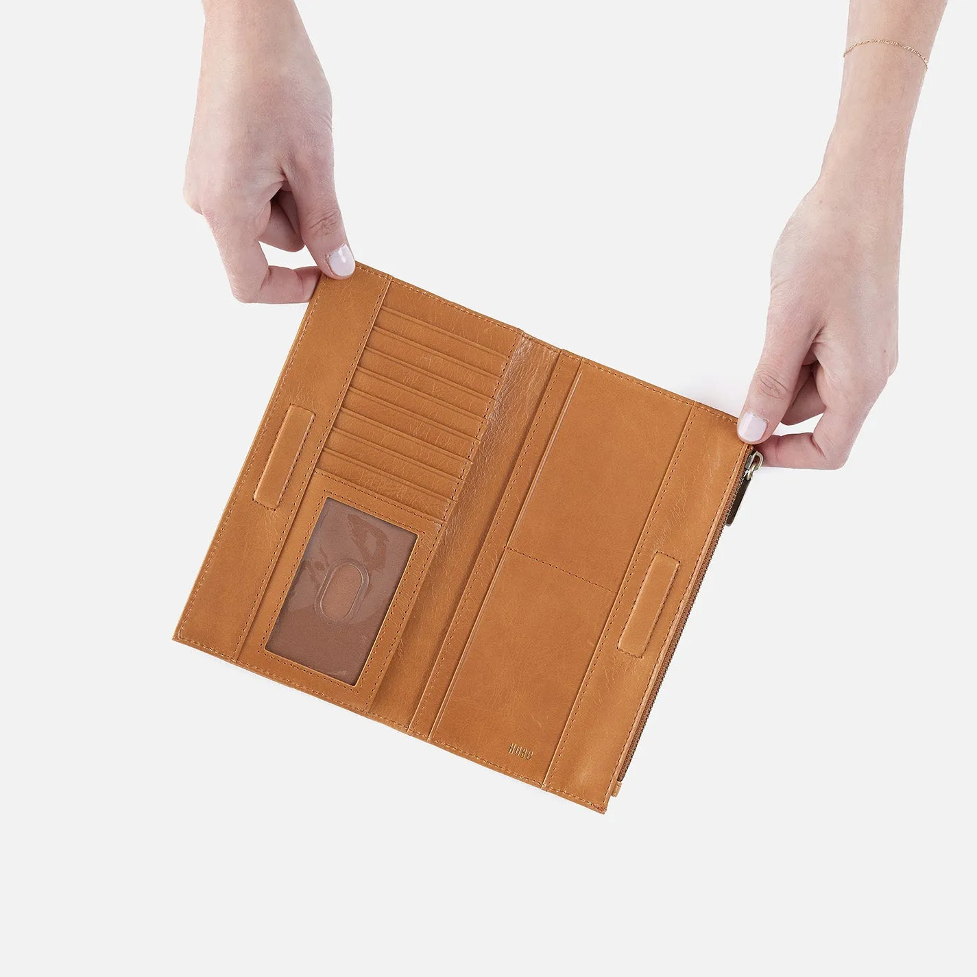 Jill Large Bifold Wallet in Polished Leather - Natural sold by HOBO product image thumbnail 3