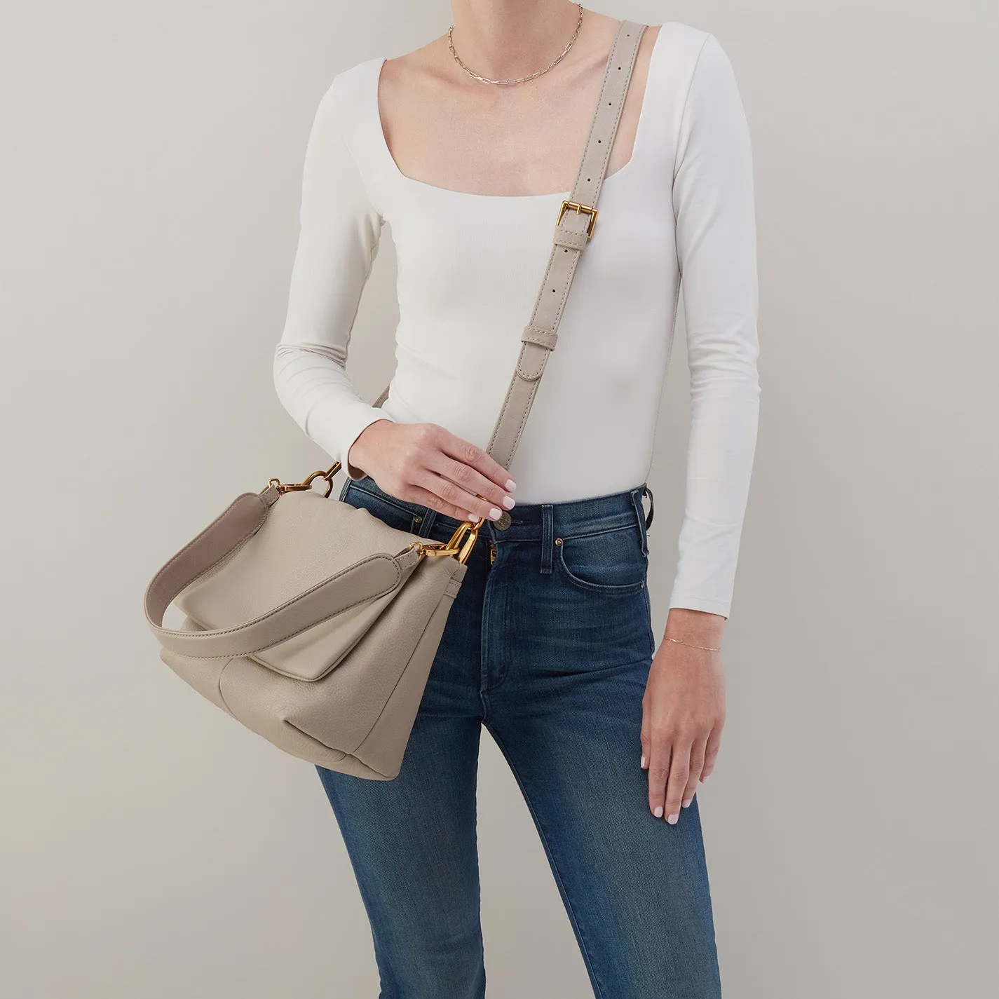 Harley Convertible Shoulder Bag In Pebbled Leather - Taupe sold by HOBO product image thumbnail 3