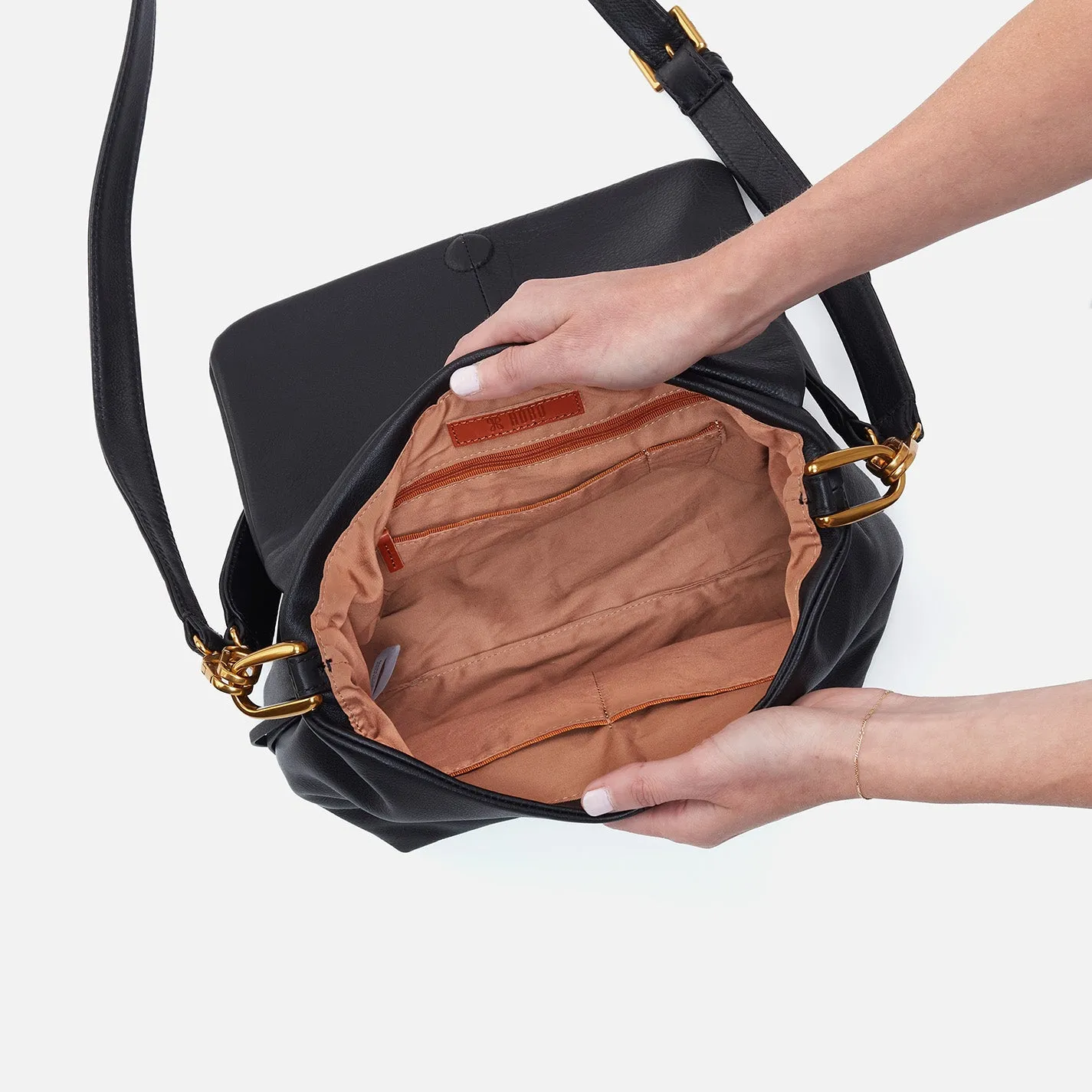 Harley Convertible Shoulder Bag in Pebbled Leather - Black sold by HOBO product image thumbnail 4