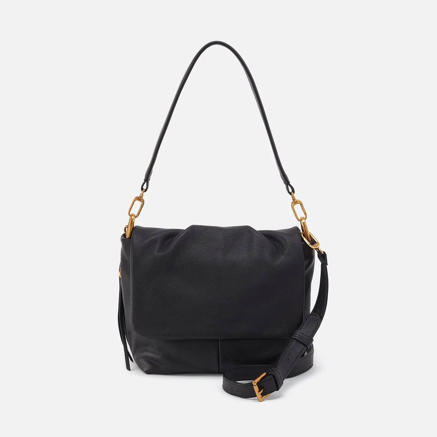 Harley Convertible Shoulder Bag in Pebbled Leather - Black sold by HOBO
