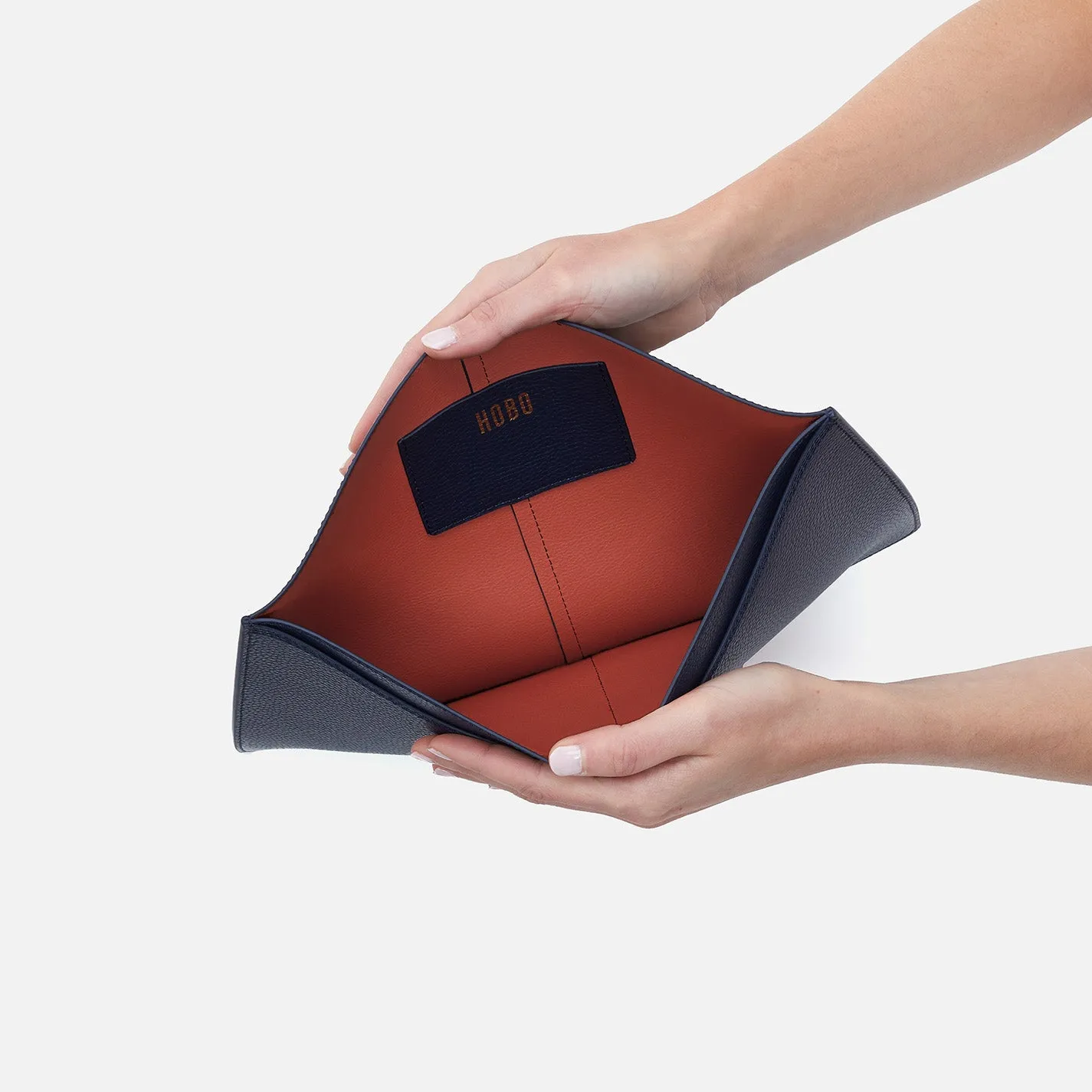 Vida Laptop Sleeve in Micro Pebbled Leather - Mood Indigo sold by HOBO product image thumbnail 3