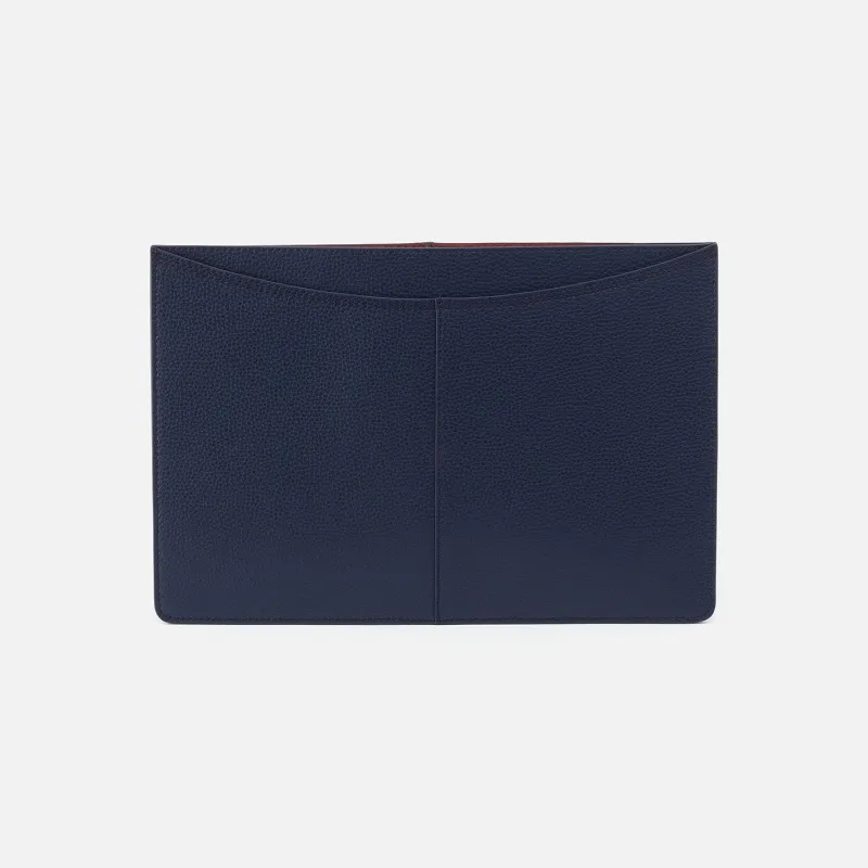 Vida Laptop Sleeve in Micro Pebbled Leather - Mood Indigo sold by HOBO