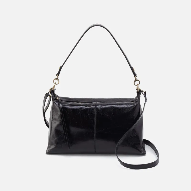 Avon Shoulder Bag In Polished Leather - Black made by HOBO