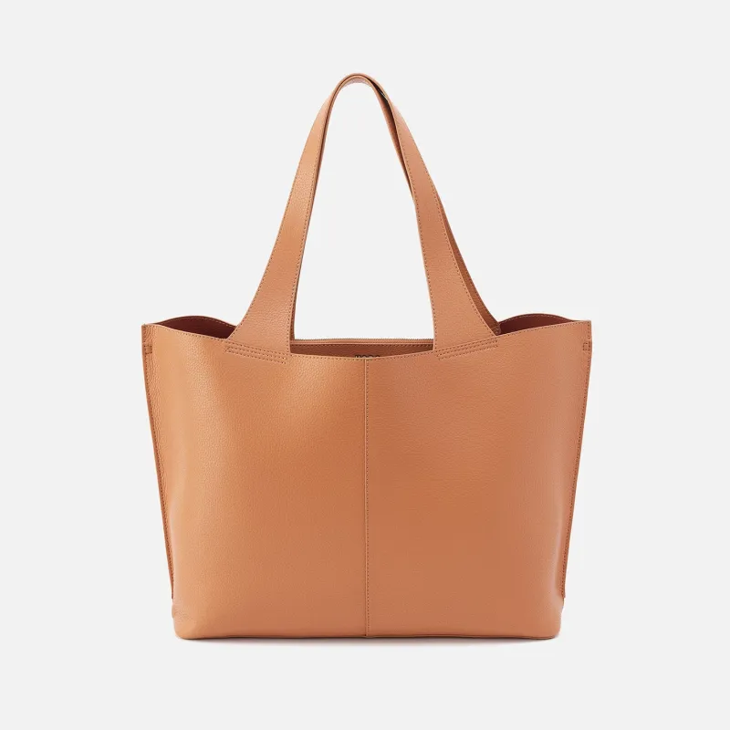 Vida Large Tote In Micro Pebbled Leather - Biscuit made by HOBO