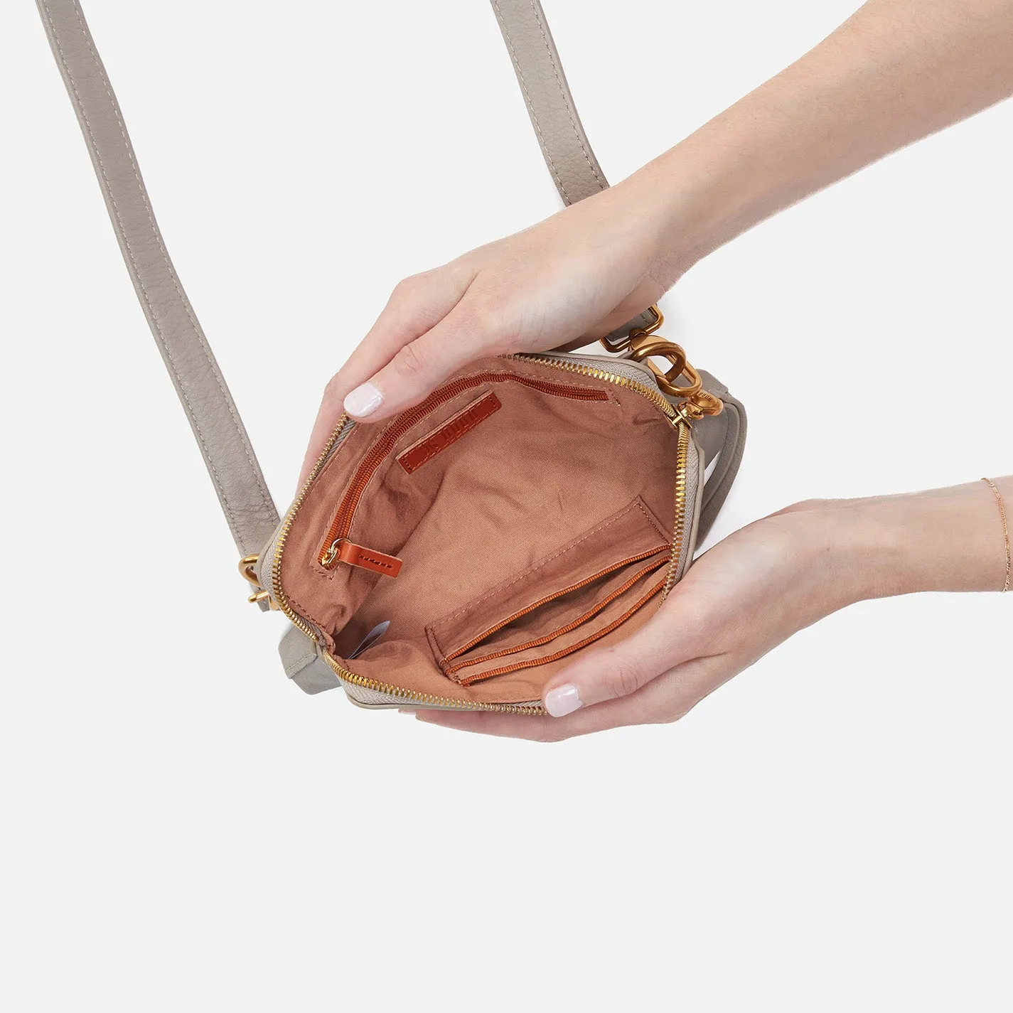 Fern Slim Belt Bag in Pebbled Leather - Taupe sold by HOBO product image thumbnail 3