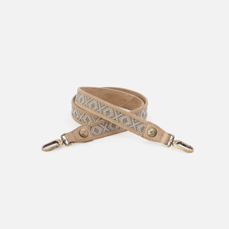 Skinny Beaded Strap in Metallic Leather - Gold Leaf sold by HOBO
