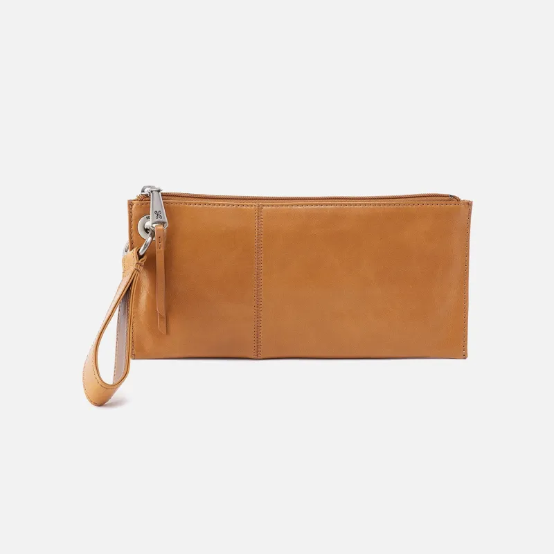 Vida Wristlet In Polished Leather - Natural sold by HOBO