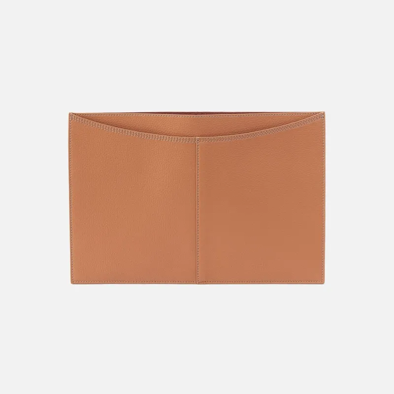 Vida Laptop Sleeve in Micro Pebbled Leather - Biscuit sold by HOBO