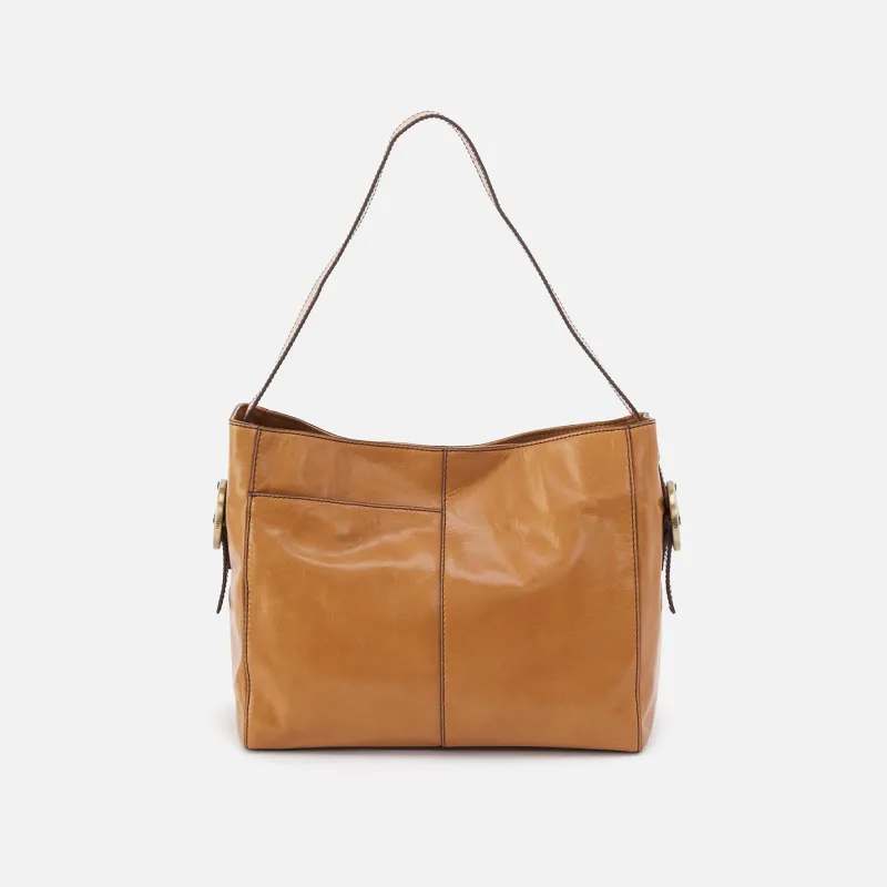 Render Shoulder Bag In Polished Leather - Natural made by HOBO