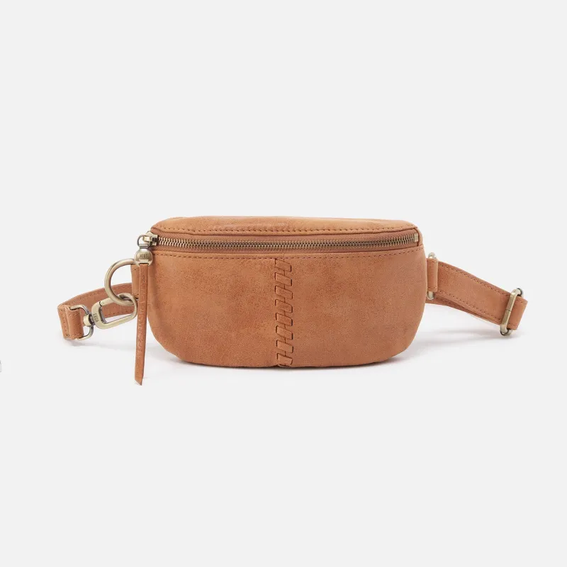Fern Belt Bag In Buffed Leather - Whiskey sold by HOBO