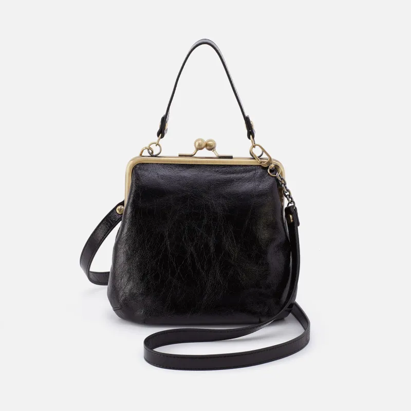 Alba Crossbody in Polished Leather - Black sold by HOBO