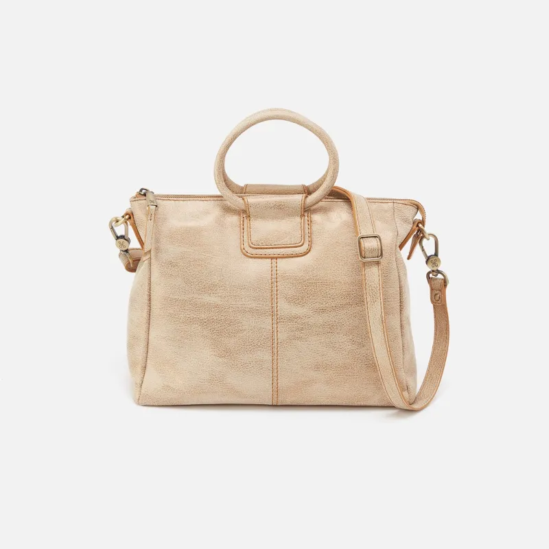 Sheila Medium Satchel in Metallic Leather - Gold Leaf sold by HOBO