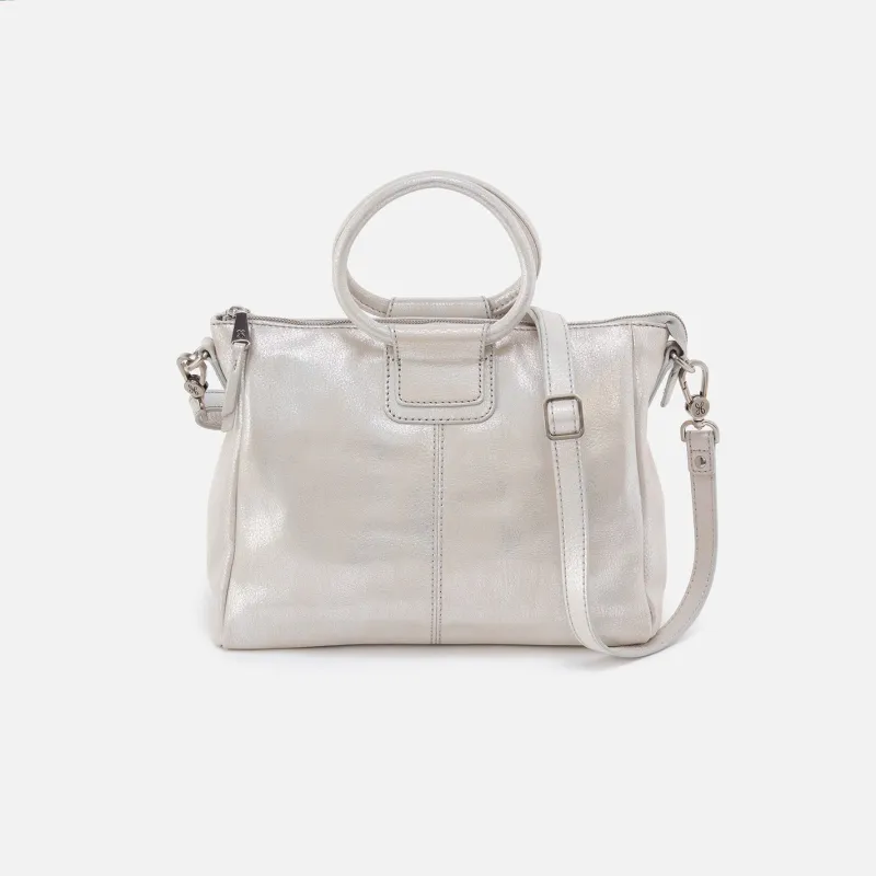 Sheila Medium Satchel In Metallic Leather - Silver sold by HOBO