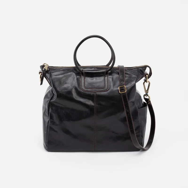 Sheila Large Satchel In Polished Leather - Black made by HOBO
