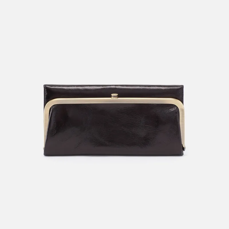 Rachel Continental Wallet In Polished Leather - Black sold by HOBO