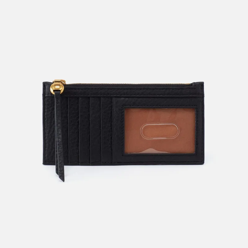 Carte Card Case In Pebbled Leather - Black sold by HOBO