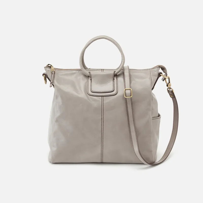 Sheila Large Satchel in Polished Leather - Driftwood sold by HOBO