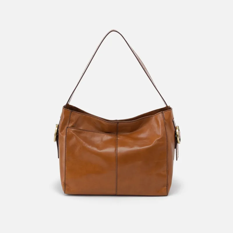 Render Shoulder Bag In Polished Leather - Truffle made by HOBO