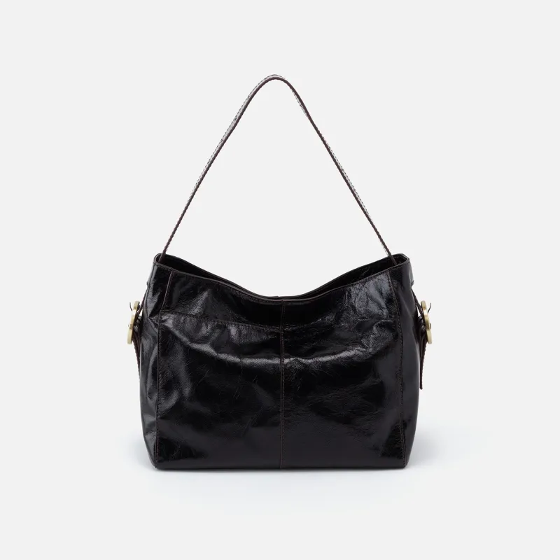 Render Shoulder Bag In Polished Leather - Black made by HOBO