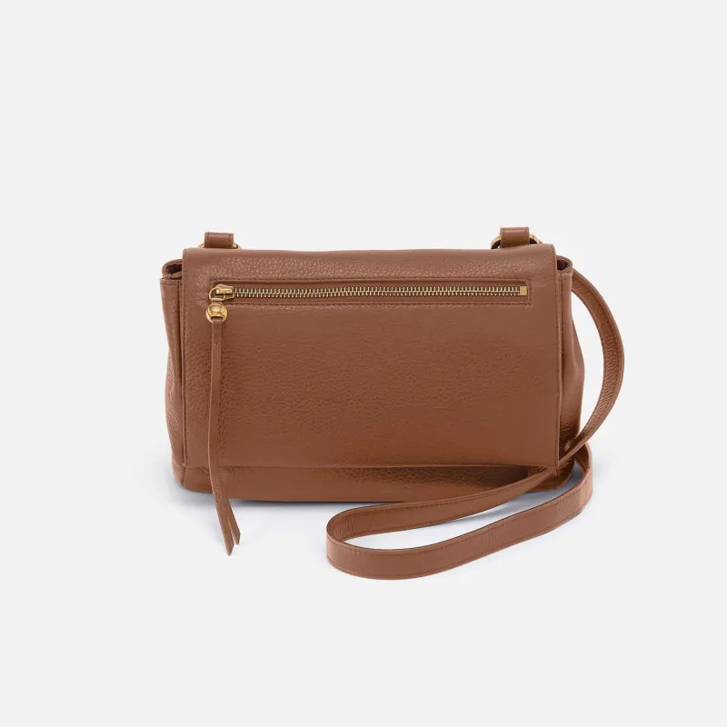 Quince Flap Crossbody in Pebbled Leather - Timber Brown made by HOBO