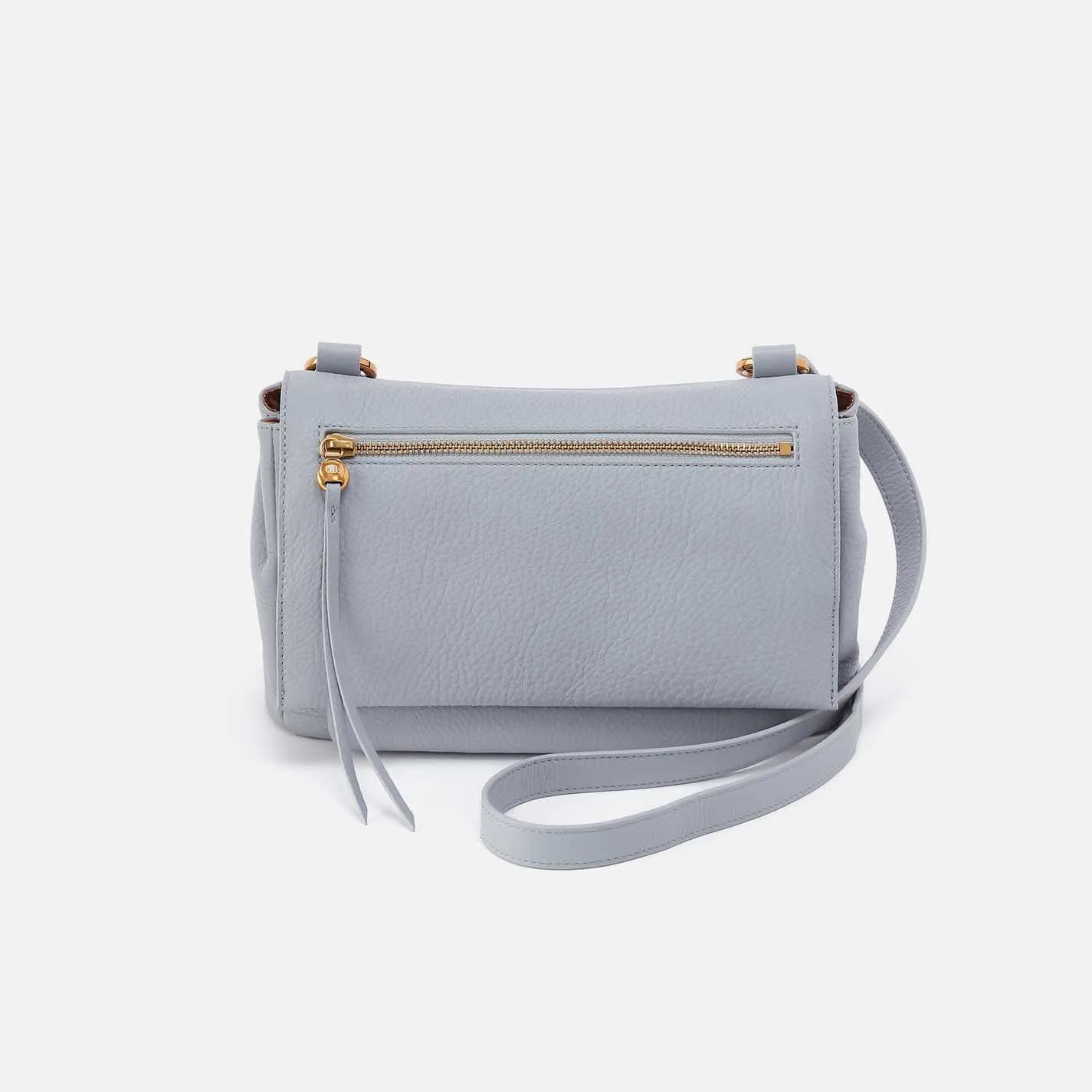 Quince Flap Crossbody in Pebbled Leather - Indigo Cloud sold by HOBO