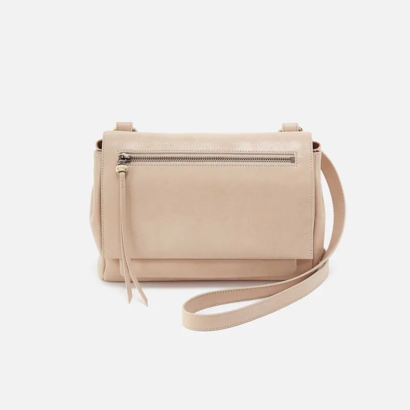Quince Flap Crossbody in Buffed Leather - Frosted Pearl sold by HOBO