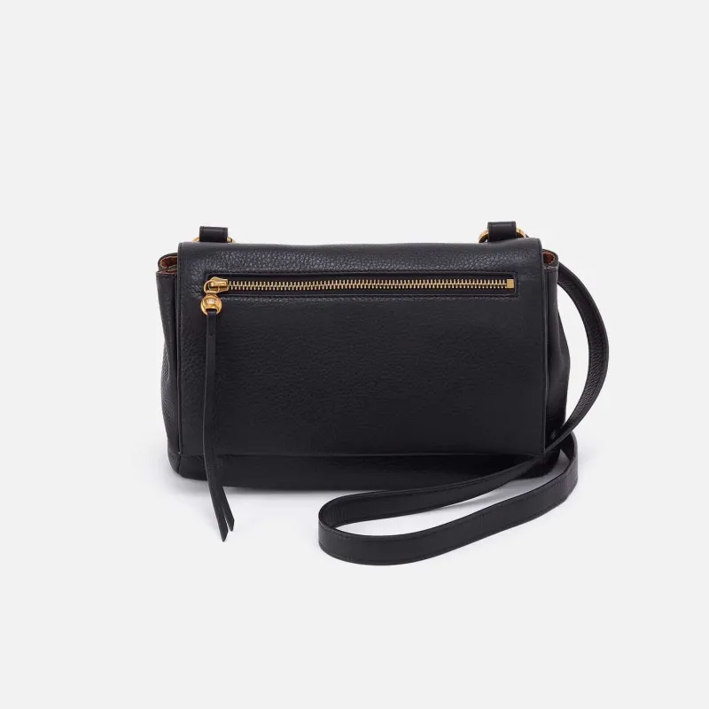 Quince Flap Crossbody in Pebbled Leather - Black made by HOBO