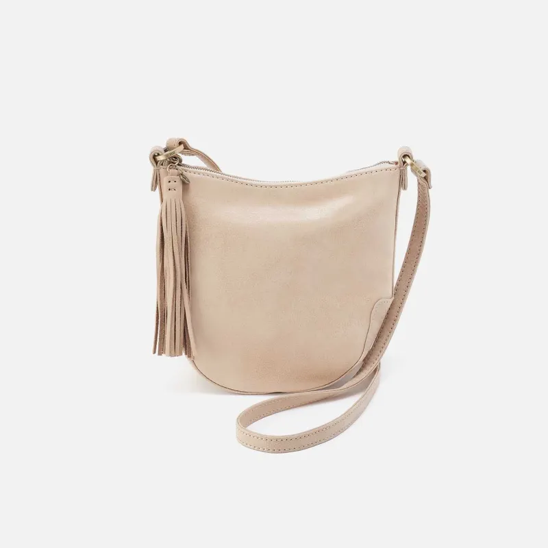 Lexi Crossbody in Buffed Leather - Frosted Pearl sold by HOBO