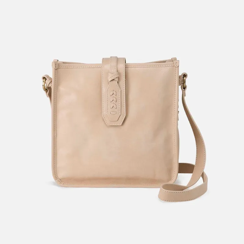 Expedition Medium Crossbody in Buffed Leather - Frosted Pearl sold by HOBO