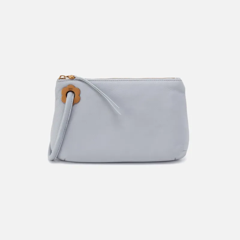 Daisy Daze Large Wristlet in Pebbled Leather - Indigo Cloud sold by HOBO