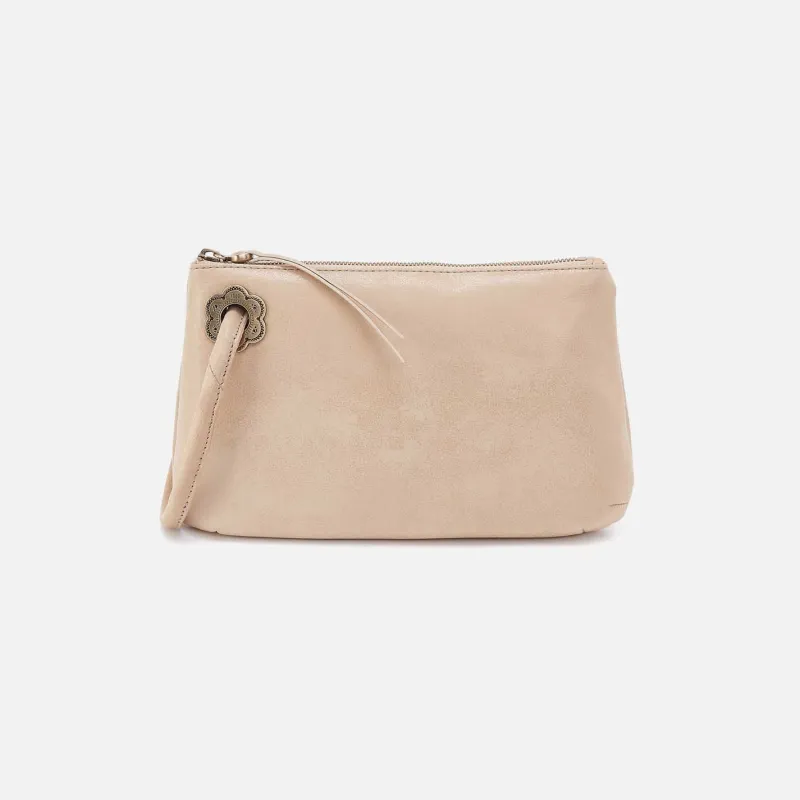 Daisy Daze Large Wristlet in Buffed Leather - Frosted Pearl sold by HOBO