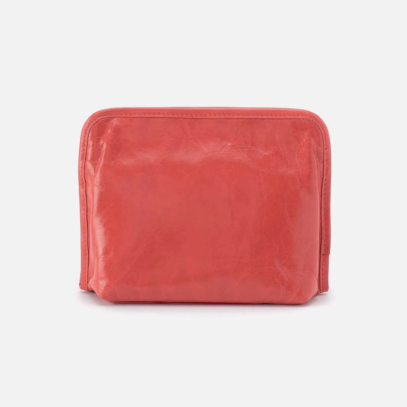 Beauty Cosmetic Pouch in Polished Leather - Pink Mirage sold by HOBO product image thumbnail 3
