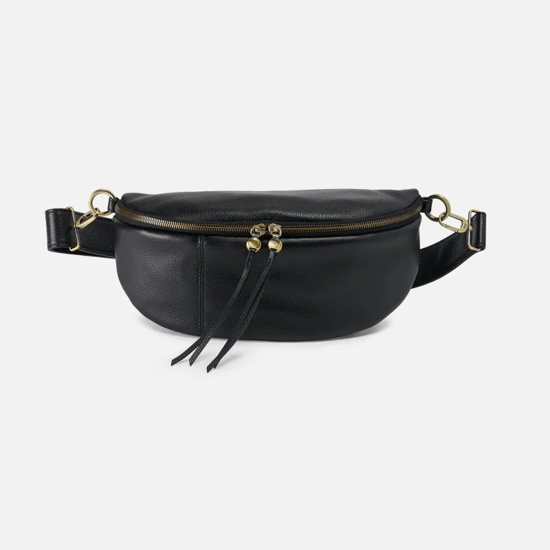 Hunter Medium Belt Bag In Pebbled Leather - Black sold by HOBO