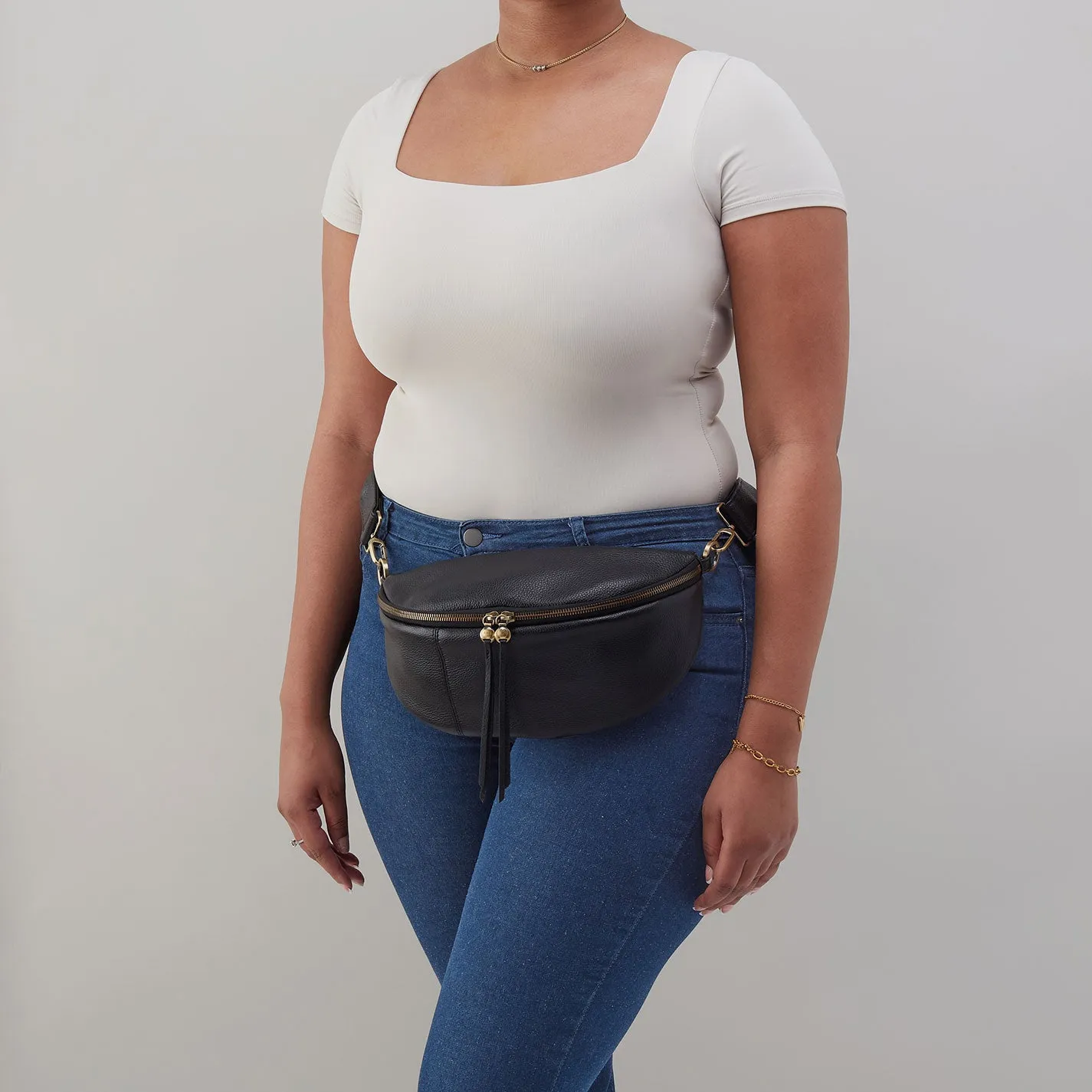 Hunter Medium Belt Bag In Pebbled Leather - Black sold by HOBO product image thumbnail 5