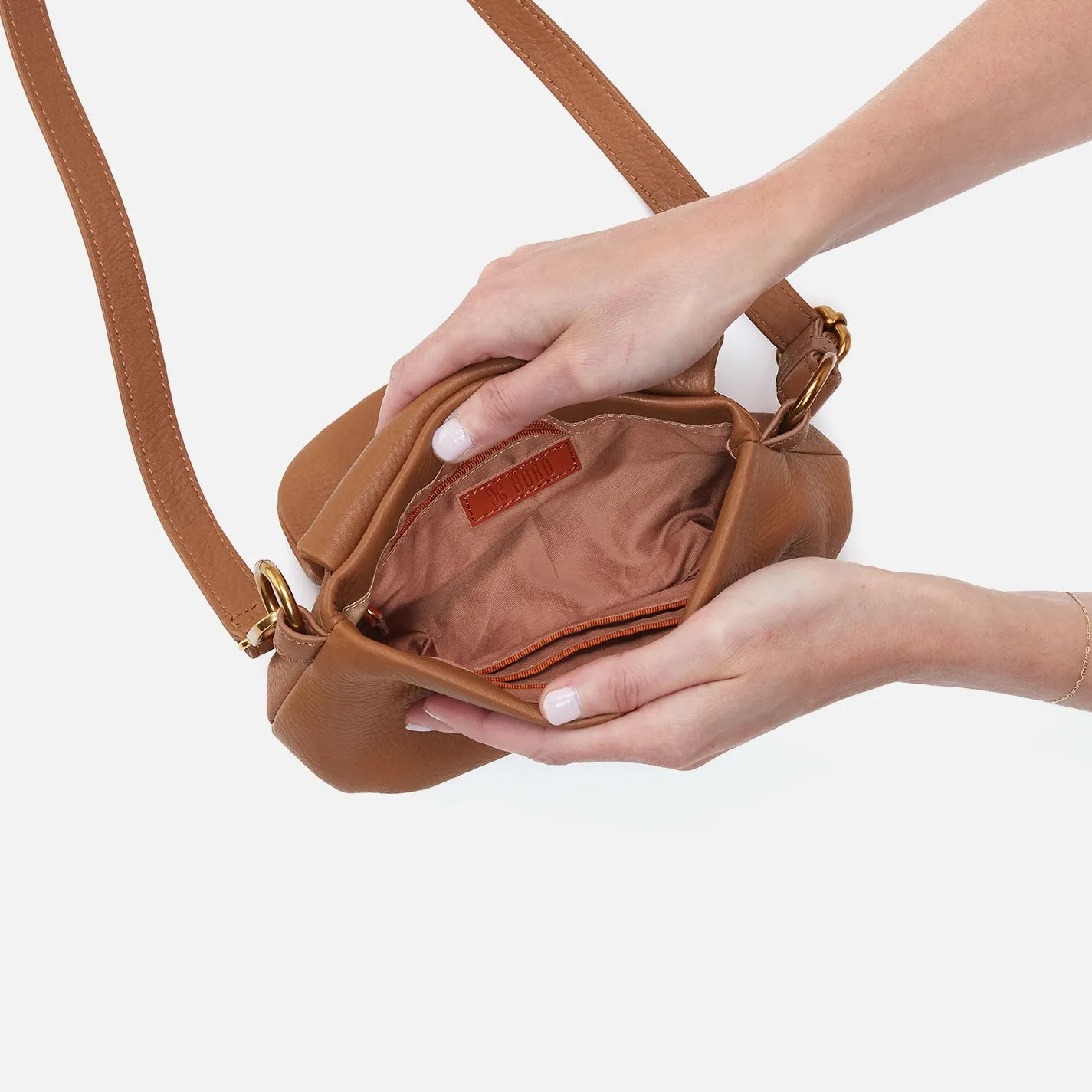 Harley Crossbody Sling In Pebbled Leather - Warm Honey sold by HOBO product image thumbnail 3