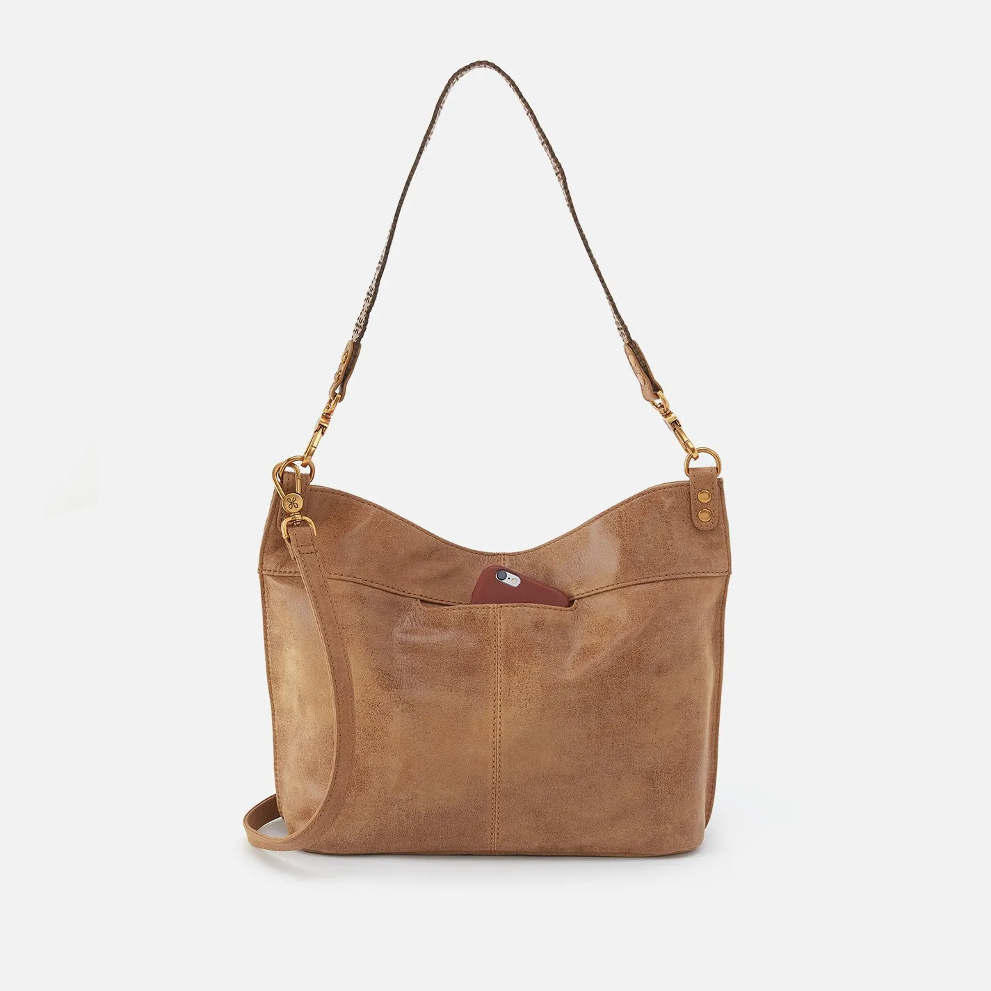 Pier Shoulder Bag In Buffed Leather - Whiskey sold by HOBO product image thumbnail 5