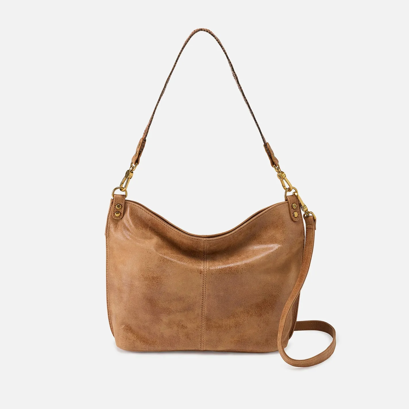 Pier Shoulder Bag In Buffed Leather - Whiskey sold by HOBO